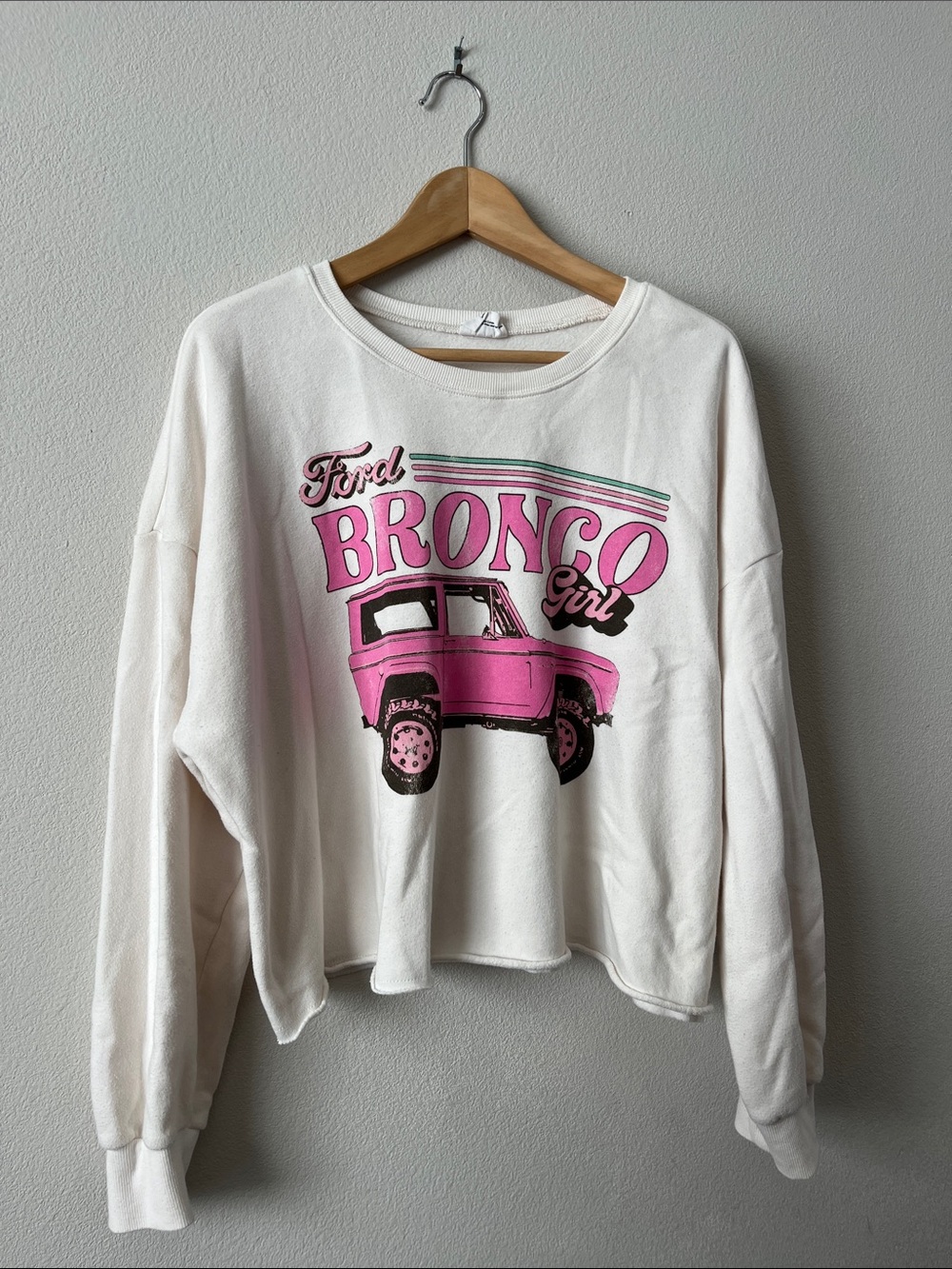 Target Women's Ford White Sweatshirt with Pink Bronco Graphic XXL